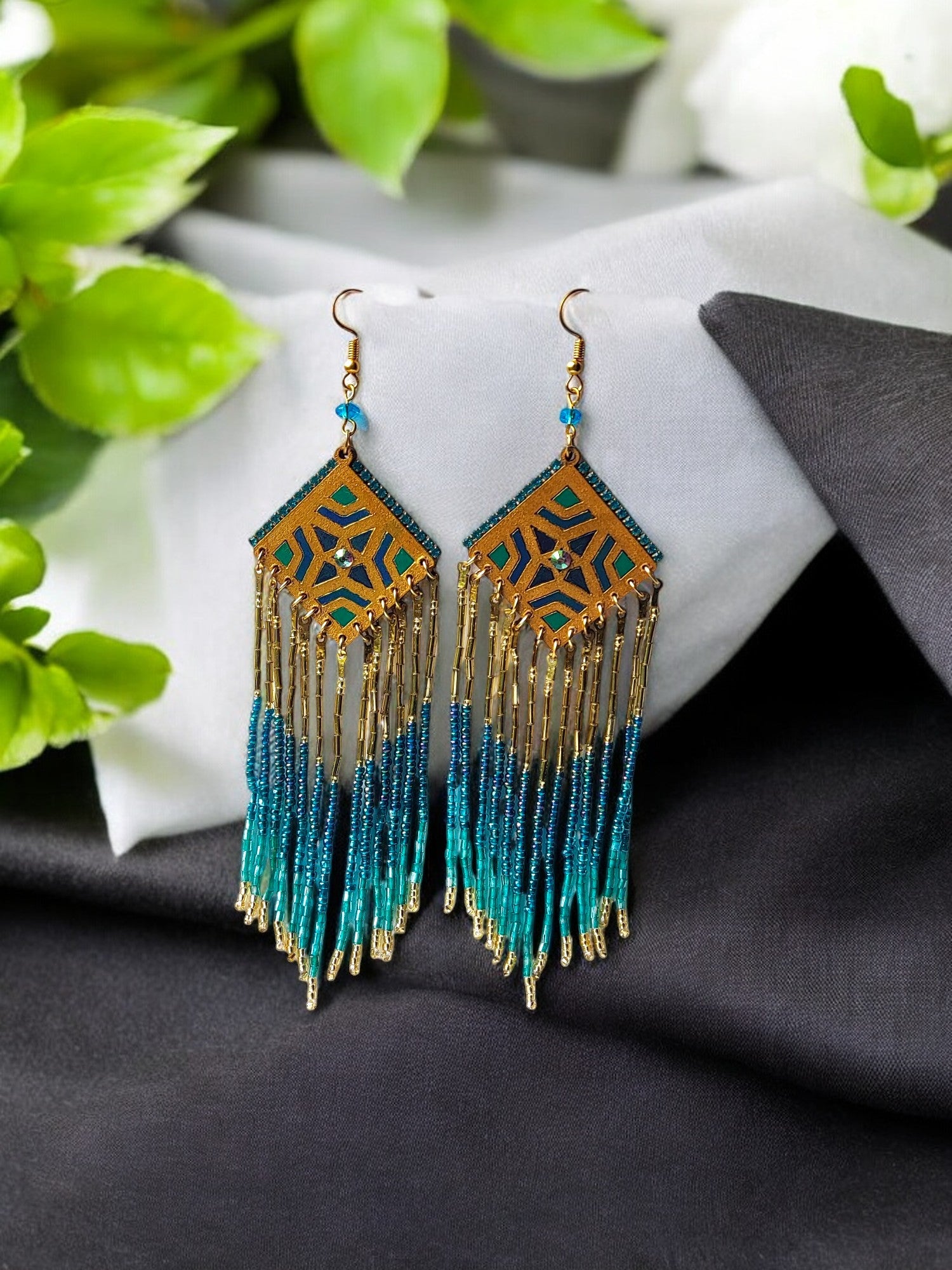 Beaded Earrings, Elegant outlet Long