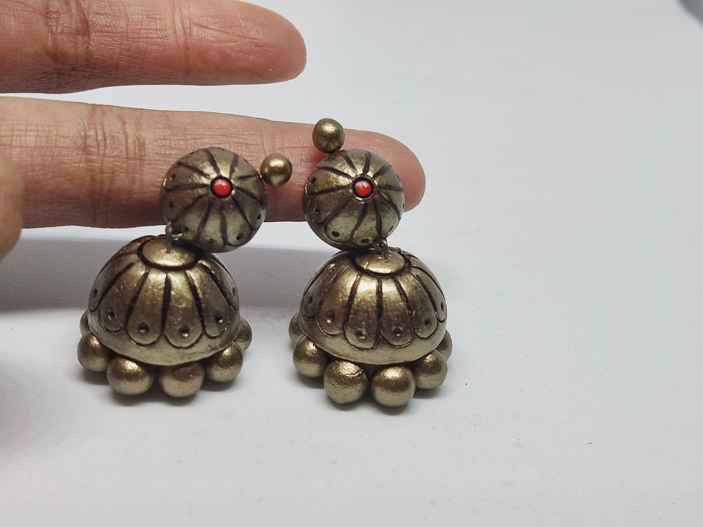 Bronze Terracotta jhumka earring for women