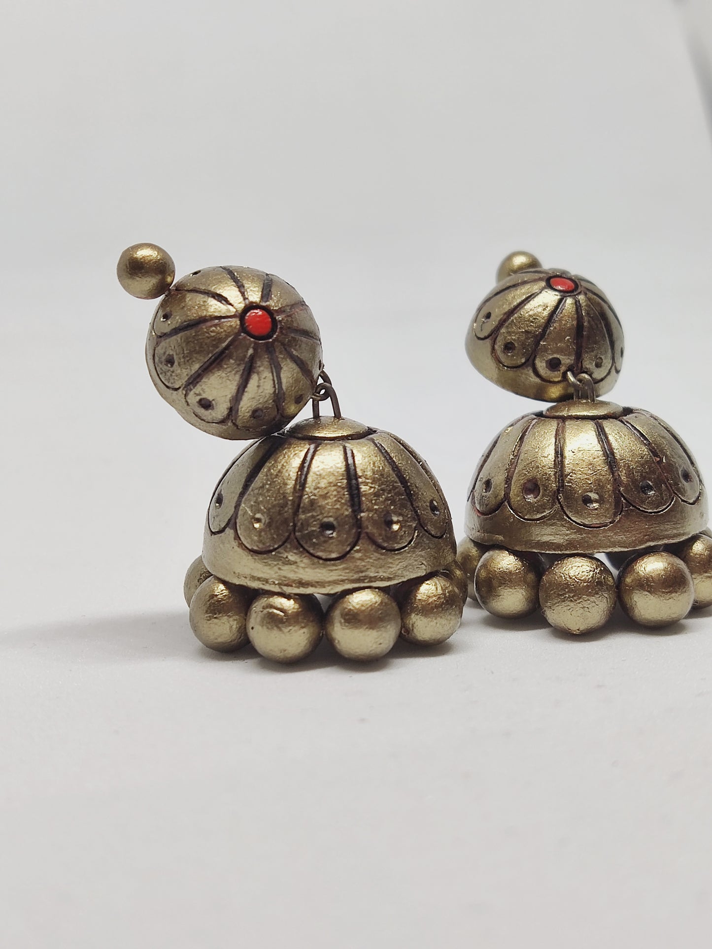 Bronze Terracotta jhumka earring for women