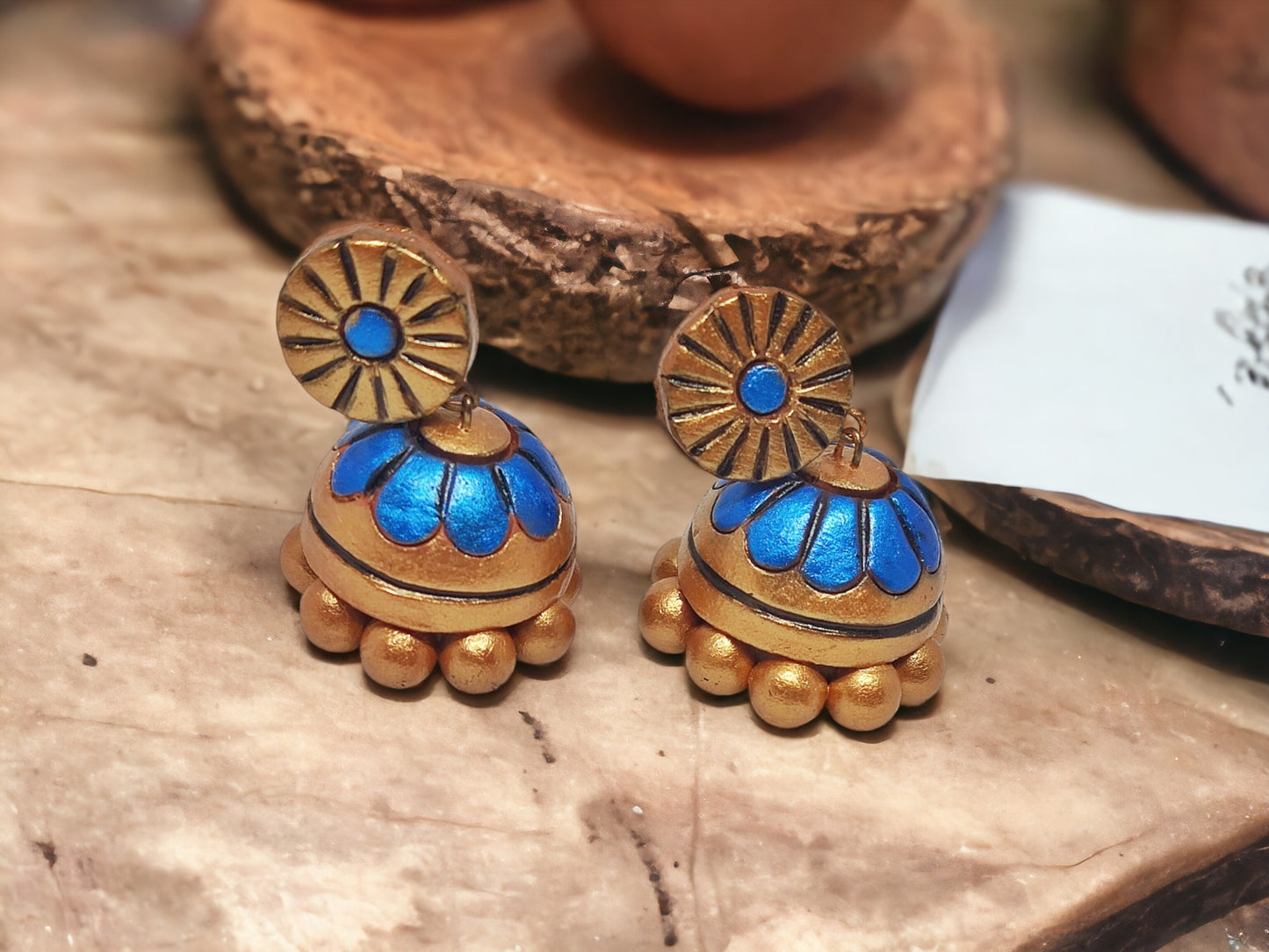 Jhumka terracotta earring for women. Light weight, eco friendly and handmade earring.