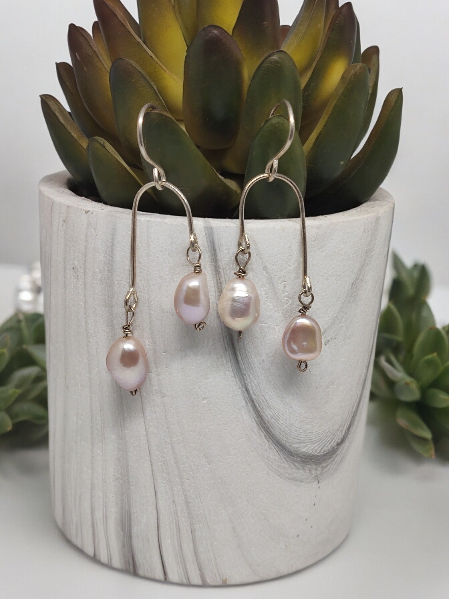 Sterling silver pearl earrings