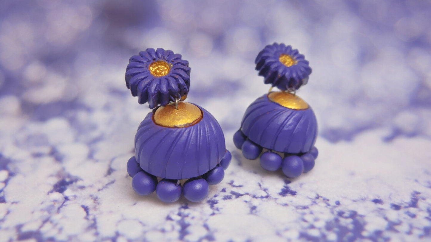 Lavender Flower Terracotta Earring