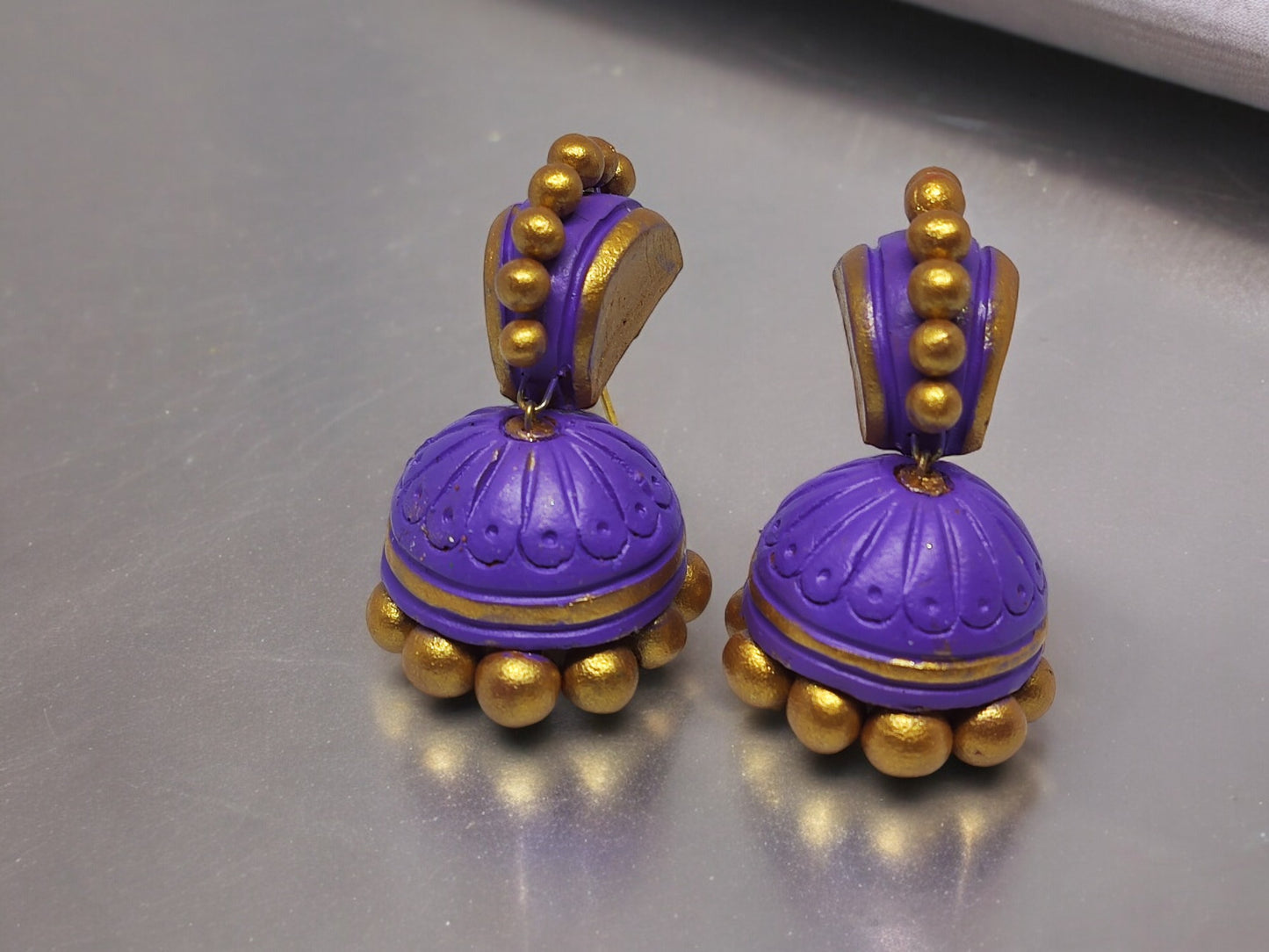 Eshana - Purple Terracotta Earring