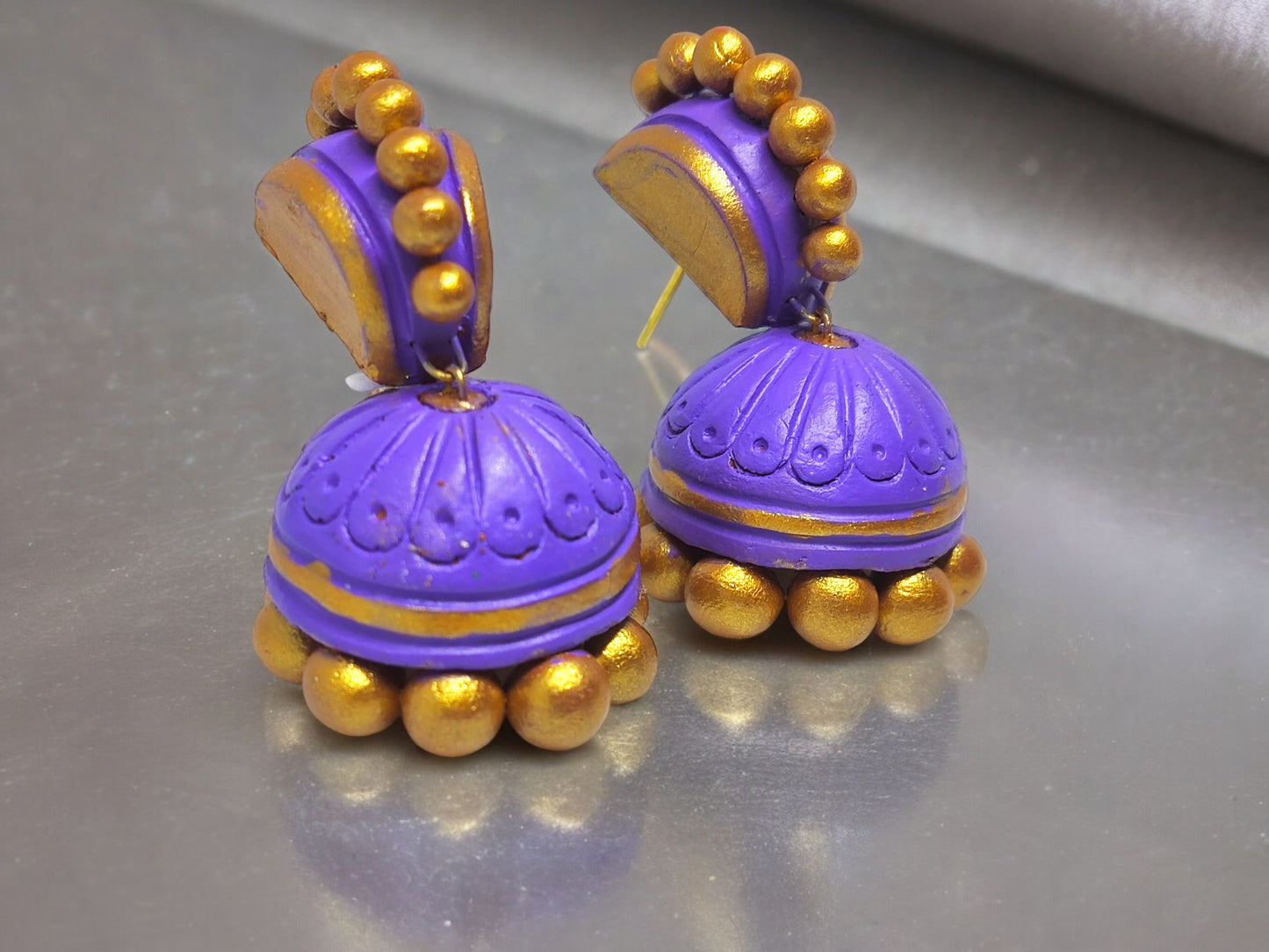 Eshana - Purple Terracotta Earring