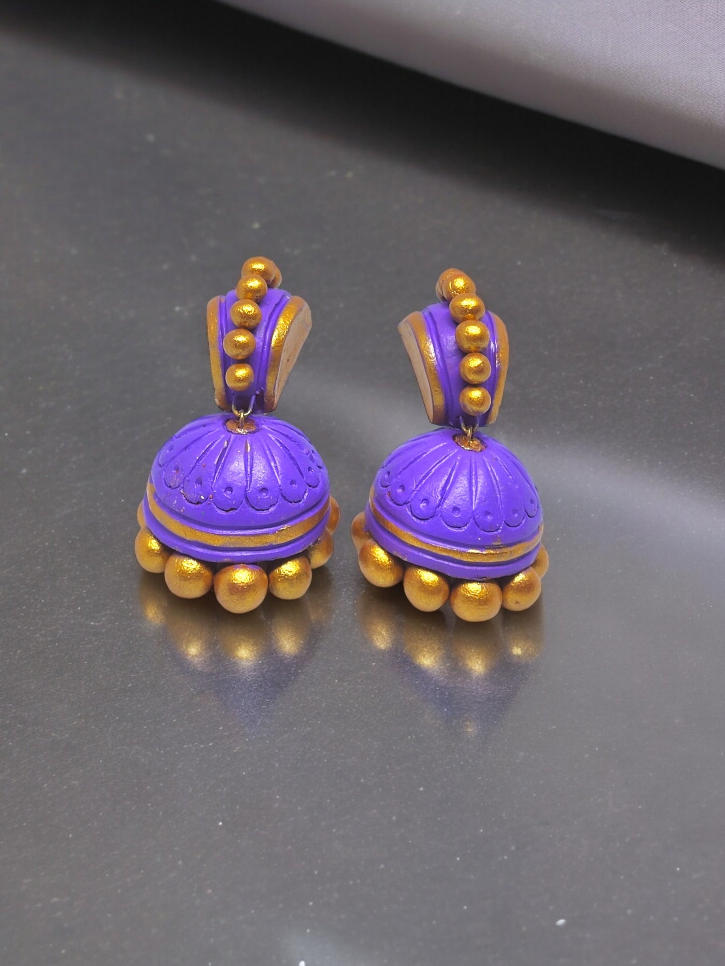 Eshana - Purple Terracotta Earring